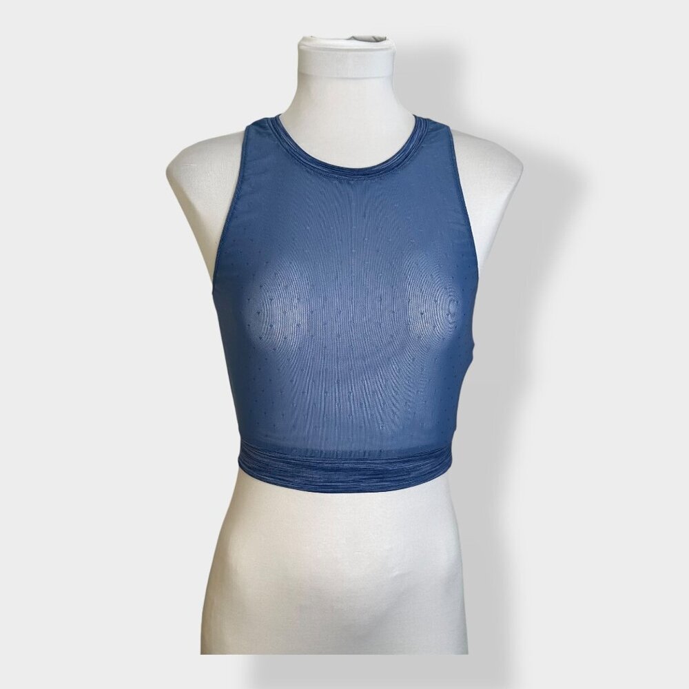 Zyia Active Calm‎ Blue Luxe Mesh Tank - Picture 2 of 6